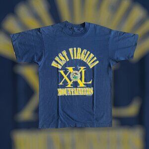 vintage 1991 Medium NCAA West Virginia Mountaineers navy blue college university
